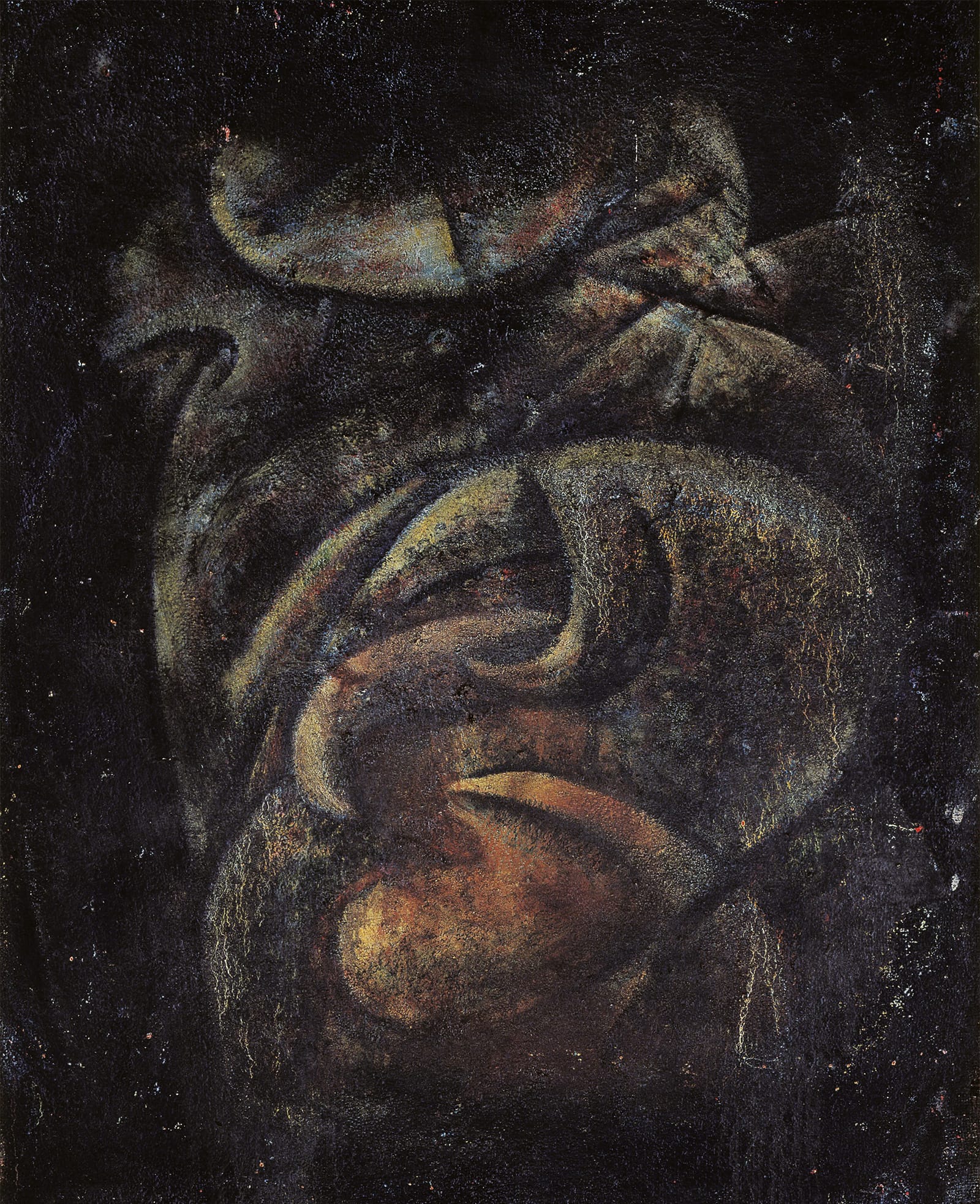 The Bud, 1951, oil on seed sack 91.5 × 73.4 cm