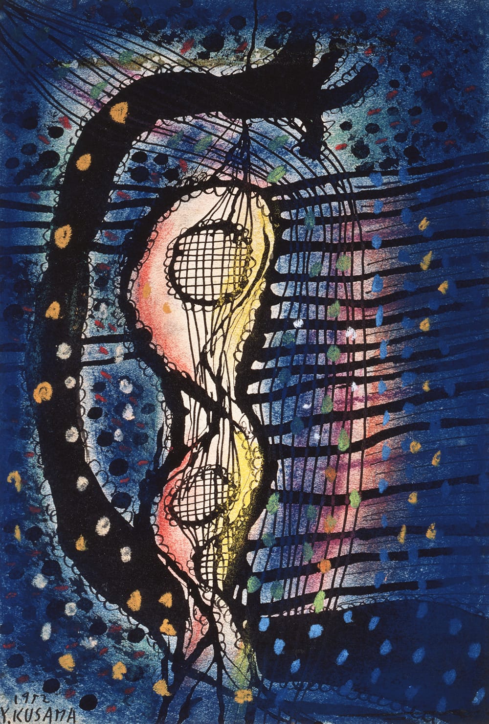 Two Seeds, 1952, pastel, ink and crayon on paper, 27 × 18.7 cm