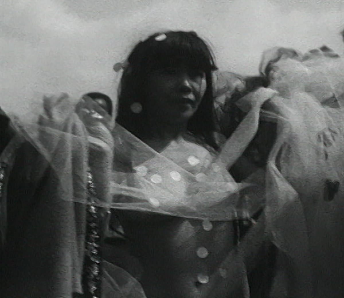 Video still Love In Festival, 1969, Sheep Meadow, Central Park, New York, 16mm black-and-white film transferred to video, no sound; 3 min, 13 sec