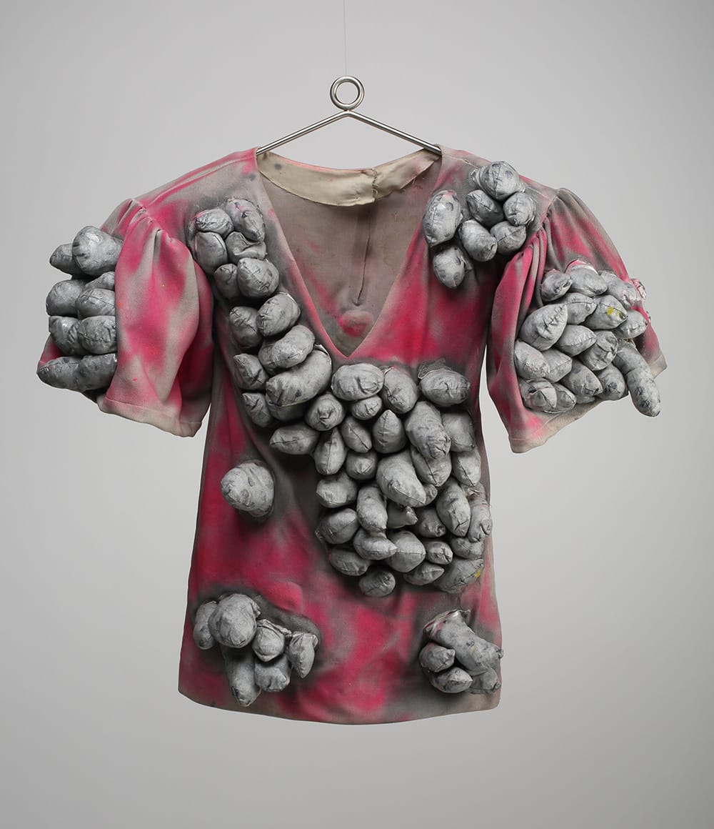 Untitled (Dress), c. 1968, dress, sewn stuffed fabric and paint, 73 × 90 × 12 cm